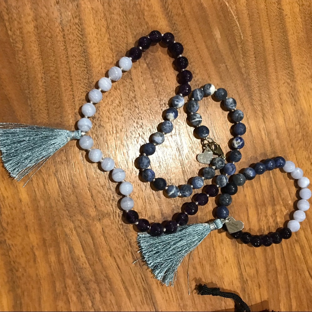 Soul Journey tassel beaded necklace & bracelet
